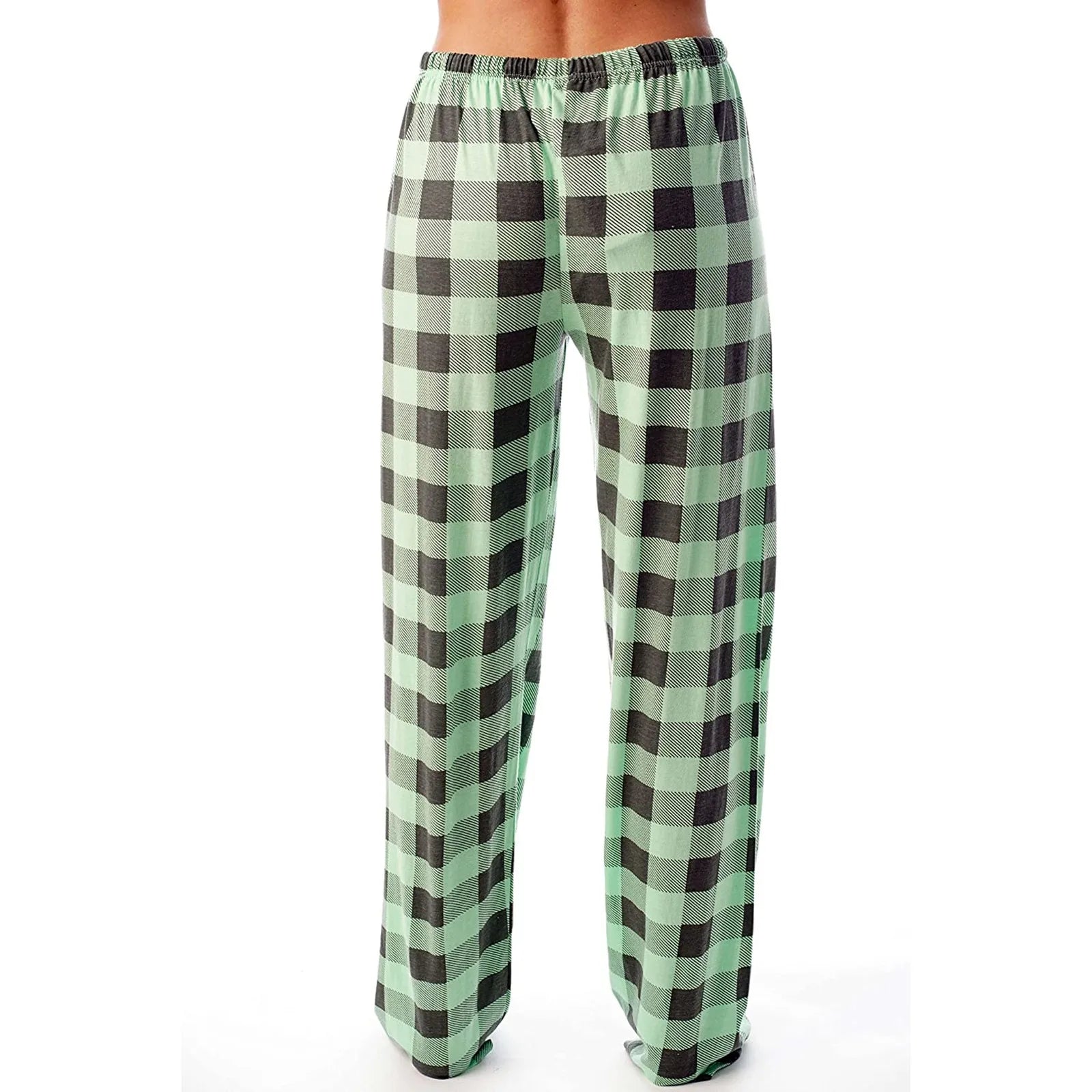 Women Christmas Pajama pants Autumn Winter Plaid Printed Pants Fashion Casual Wide Leg Pants Clothing Streetwear - Tasawoq