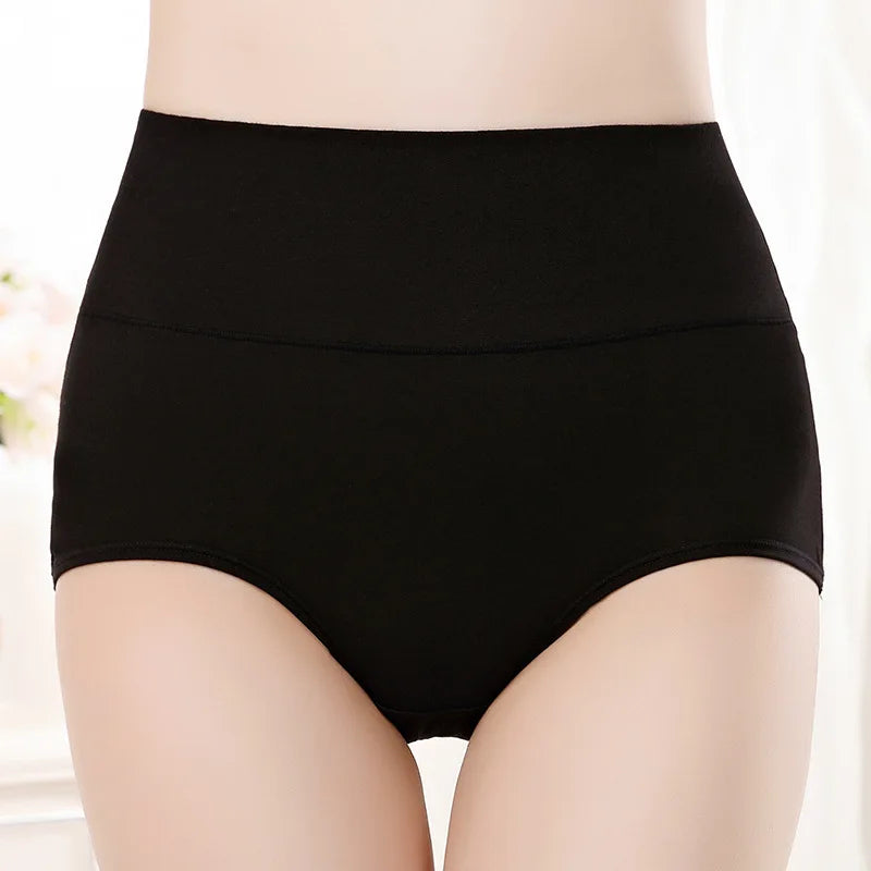 4Pcs/Lot High Waist Underwear Cotton Panties Women Body Slim Abdominal Underwear Plus Size Girls Briefs Female Lingerie Shaper - Tasawoq