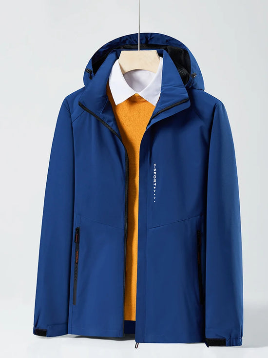 Spring Autumn Casual Jacket Men/Women Outdoor Waterproof and Windproof Hooded Windbreaker Coats - Tasawoq