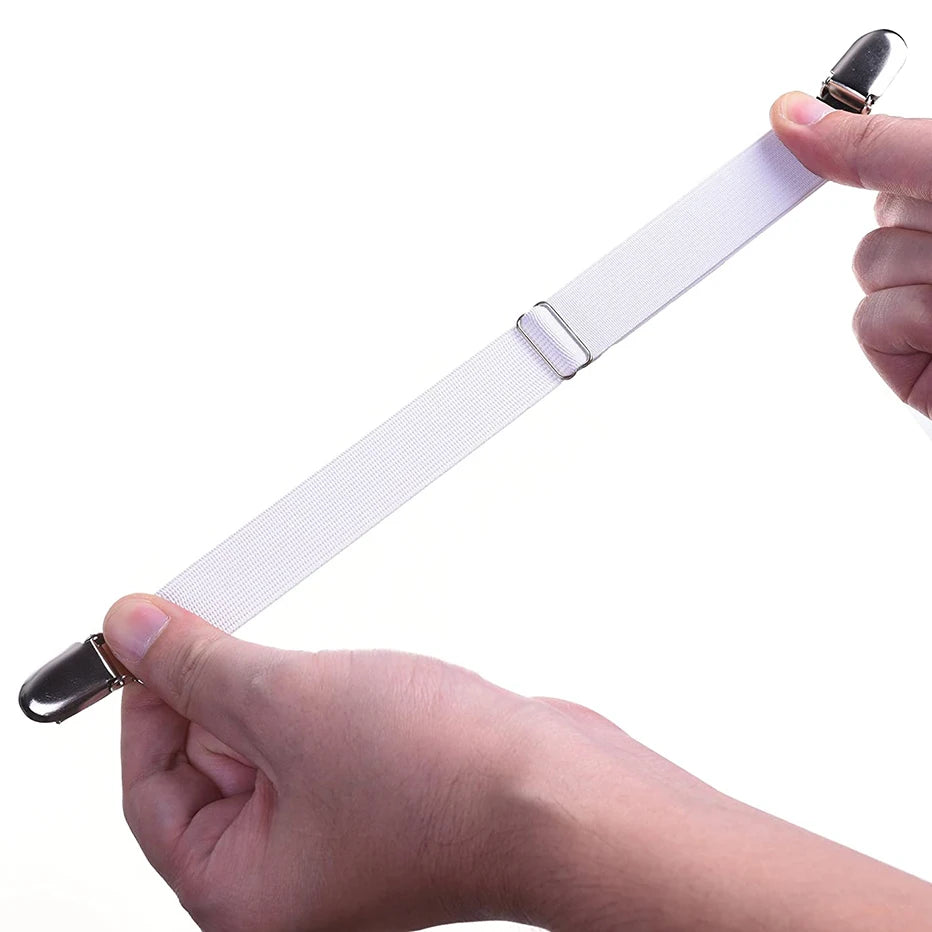 4pcs/set Elastic Bed Sheet Strip Fastener Bed Sheet Grippers Belt Adjustable Mattress Cover Blankets Holder Bed Sheet Set - Tasawoq