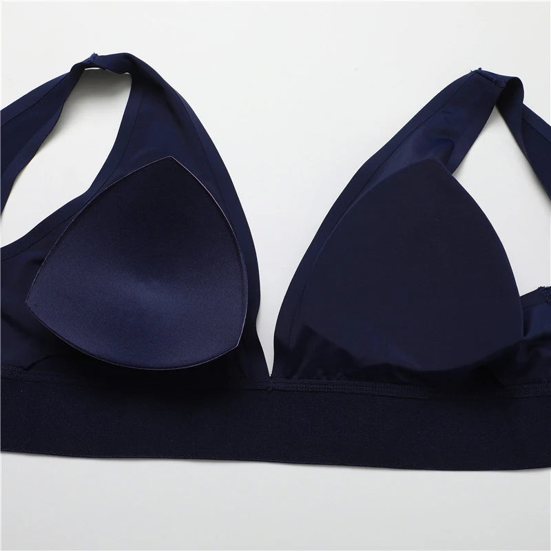 FINETOO Deep V Women Bras Push Up Padded Tops Female Sexy Wireless Underwear Ladies Plus Size Bralette Girls Intimates Lingerie - Tasawoq