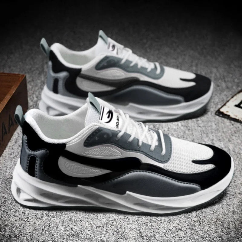 New Trendy Men's Sports Shoes Cushion Running Sneakers Outdoor Leisure Walking Jogging Trainers Soft Sole Breathable Footwear - Tasawoq