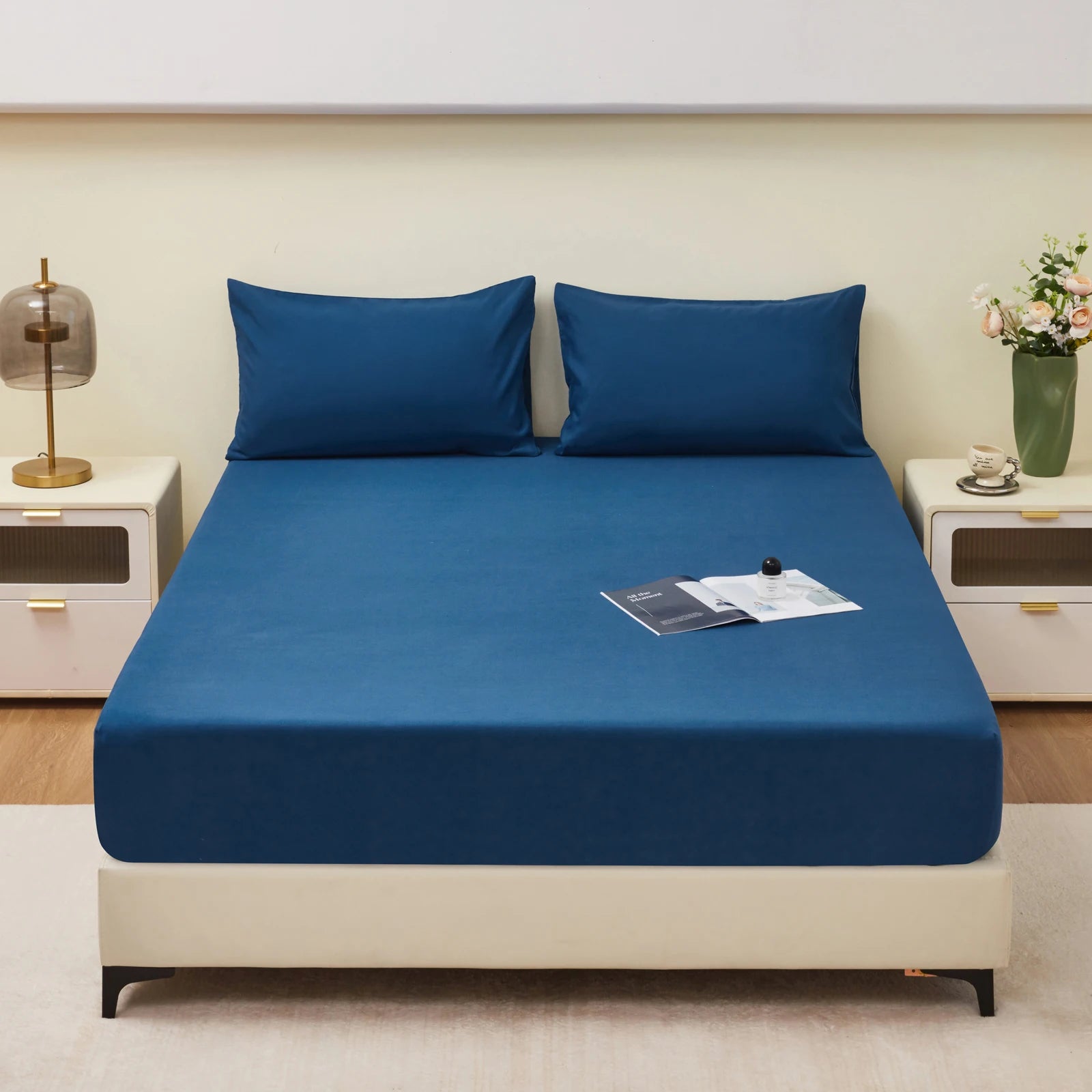 Safe Waterproof Mattress Protector, Soft Comfortable Breathable Solid Color Bedding Mattress Cover Fitted, Machine Washable - Tasawoq