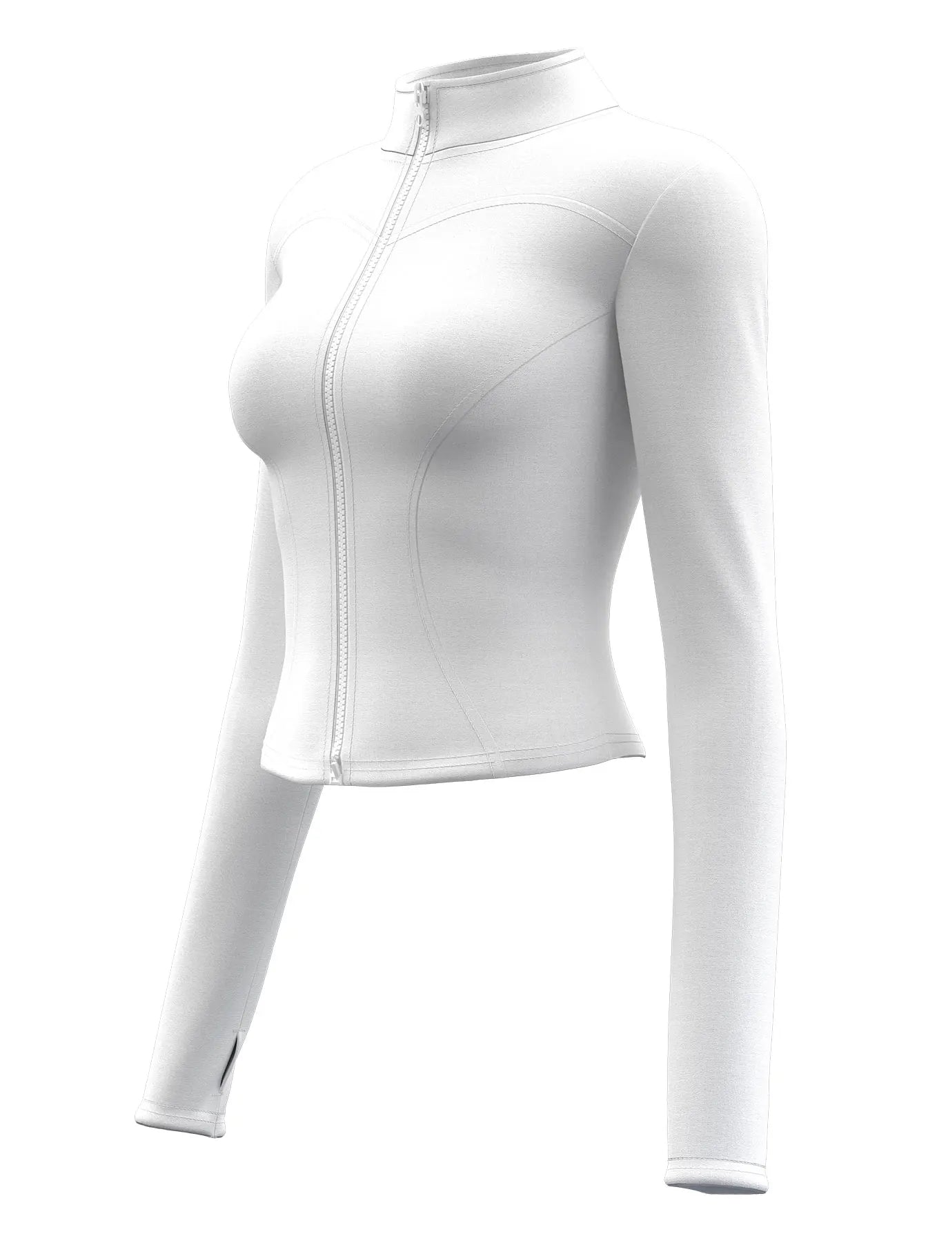 High Quality Waist Slimming Training Tops Women's Tight Stand Collar Full Zipper long Sleeves Fitness Running Yoga shirts - Tasawoq