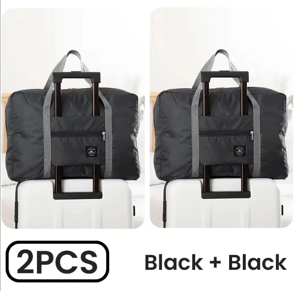 2 Pack Foldable Travel Duffel Bag for Airlines Carry on Bag Weekender Overnight Hospital Tote Bag Gym Duffel Bag Women Men - Tasawoq