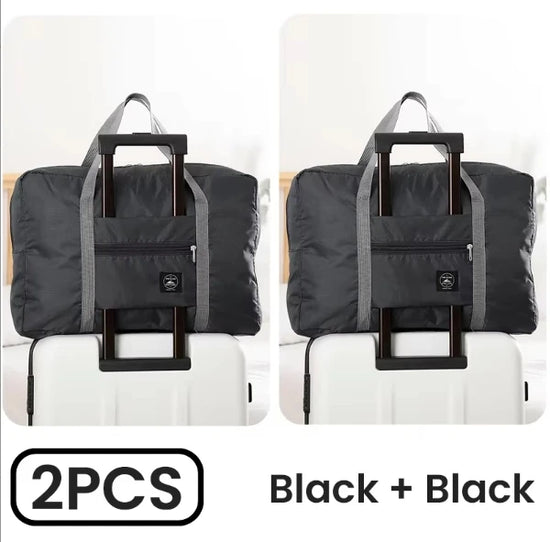 2 Pack Foldable Travel Duffel Bag for Airlines Carry on Bag Weekender Overnight Hospital Tote Bag Gym Duffel Bag Women Men - Tasawoq