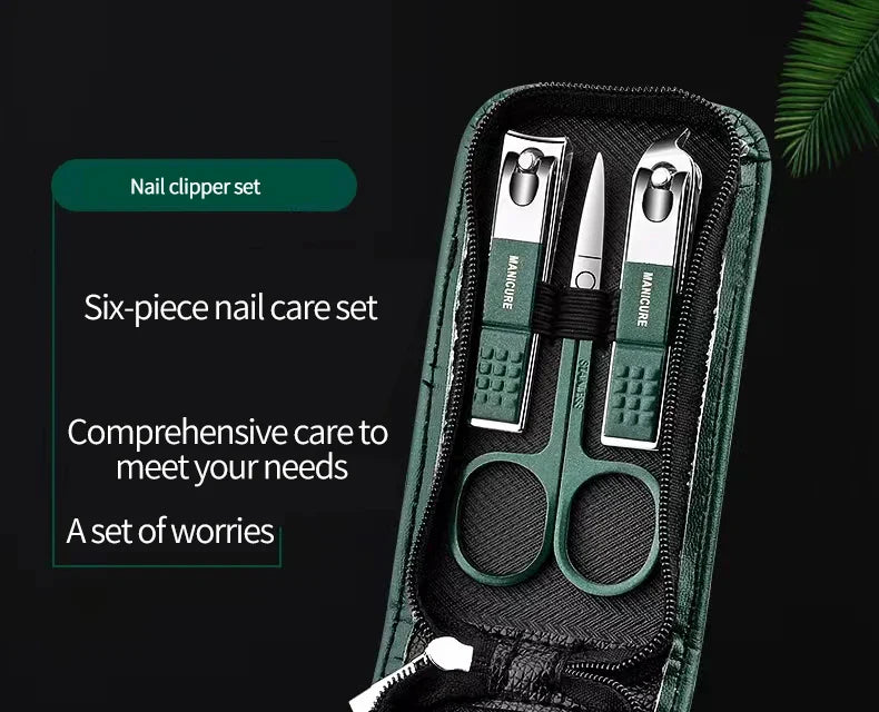 Nail Scissors Set Household High End Mens And Womens Special Nail Clippers Manicure Beauty Tools 6 Piece Portable Household - Tasawoq