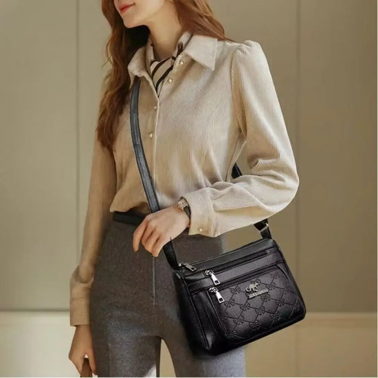 Women's Bag Middle-aged Bag Mother's Bag Fashion Multi-layer Large Capacity Single Shoulder Mother-in-law Buy Vegetable Bag - Tasawoq