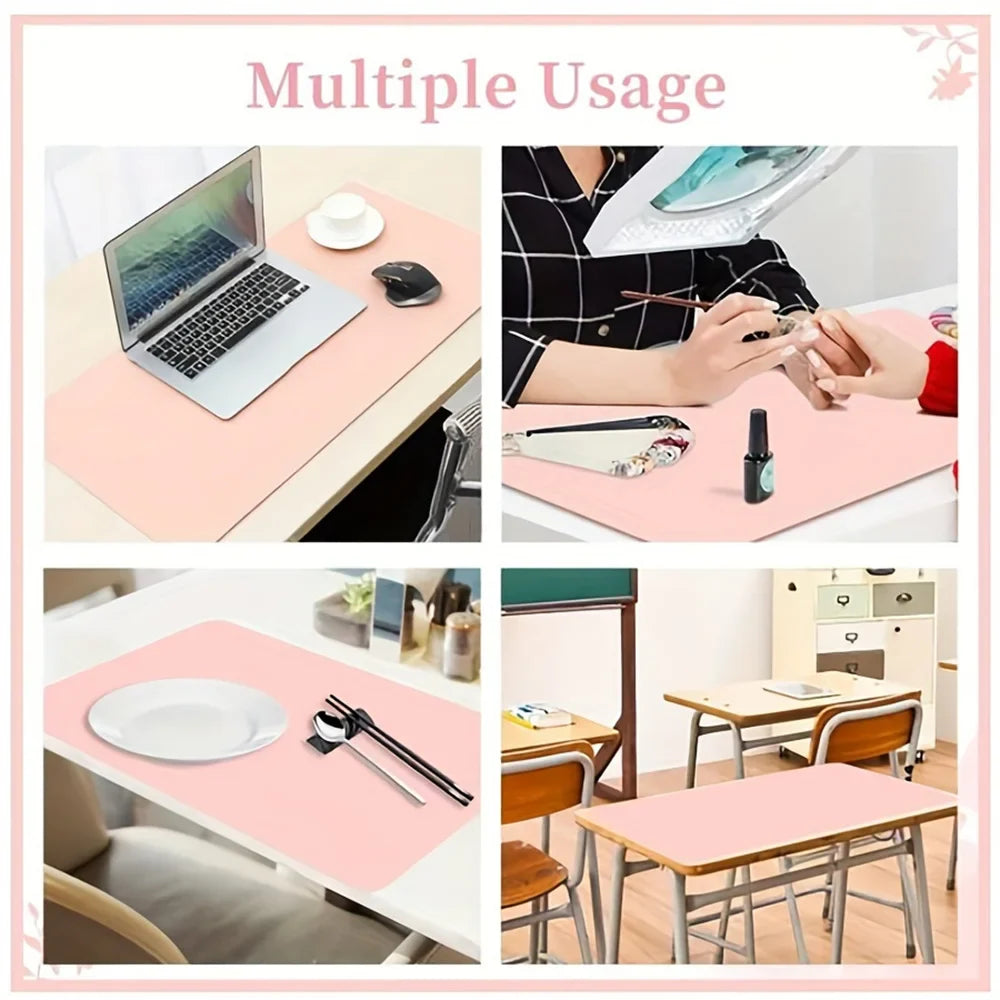 Nail Art Table Mat Foldable Hand Rest Pad For Nail Armrest Cushion Waterproof Scratch Dirt Resistant Leather Studio Desk Mat - Tasawoq