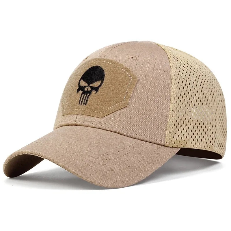 2025 NEW Skull Embroidered Top with Patch Breathable Baseball Caps Spring and Autumn Outdoor Adjustable Casual Hat Sunscreen Hat - Tasawoq