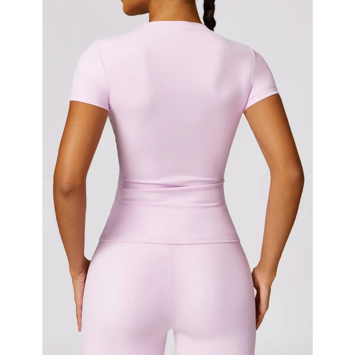 NCLAGEN Women Running Sports T Shirt Summer Short Sleeve Round Neck Breathable Stretchy GYM Yoga Slim Fitness Active Top Tee - Tasawoq