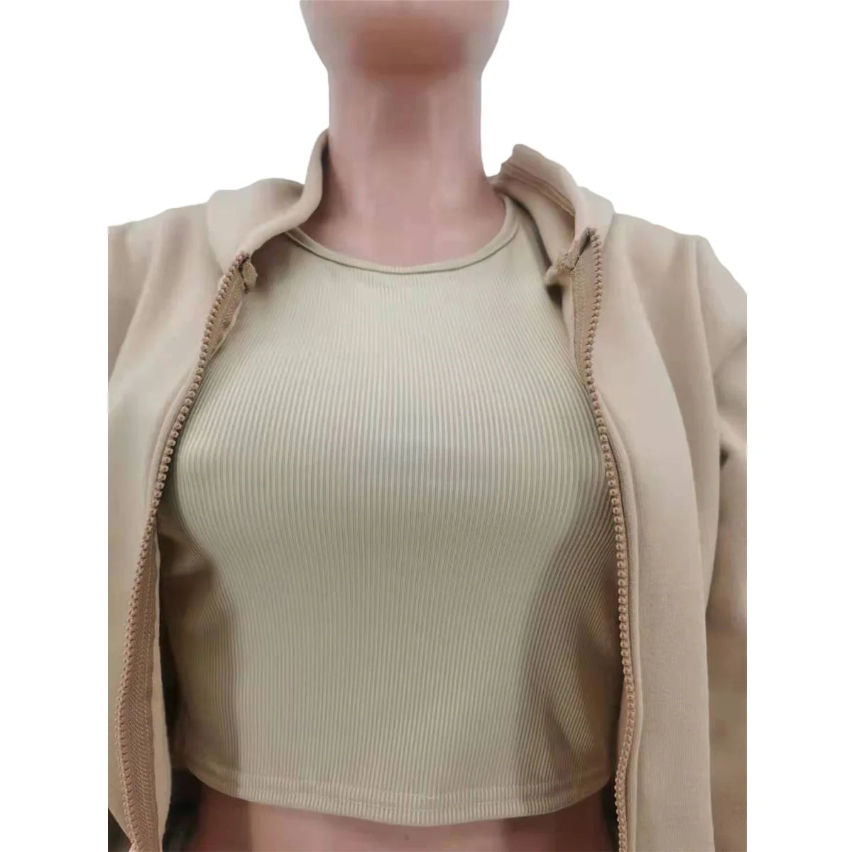 3pcs Women's Clothing Set Fleece-lined Hooded Sweater &Sleeveless Tank Top & Sports Sweatpants Pants - Tasawoq