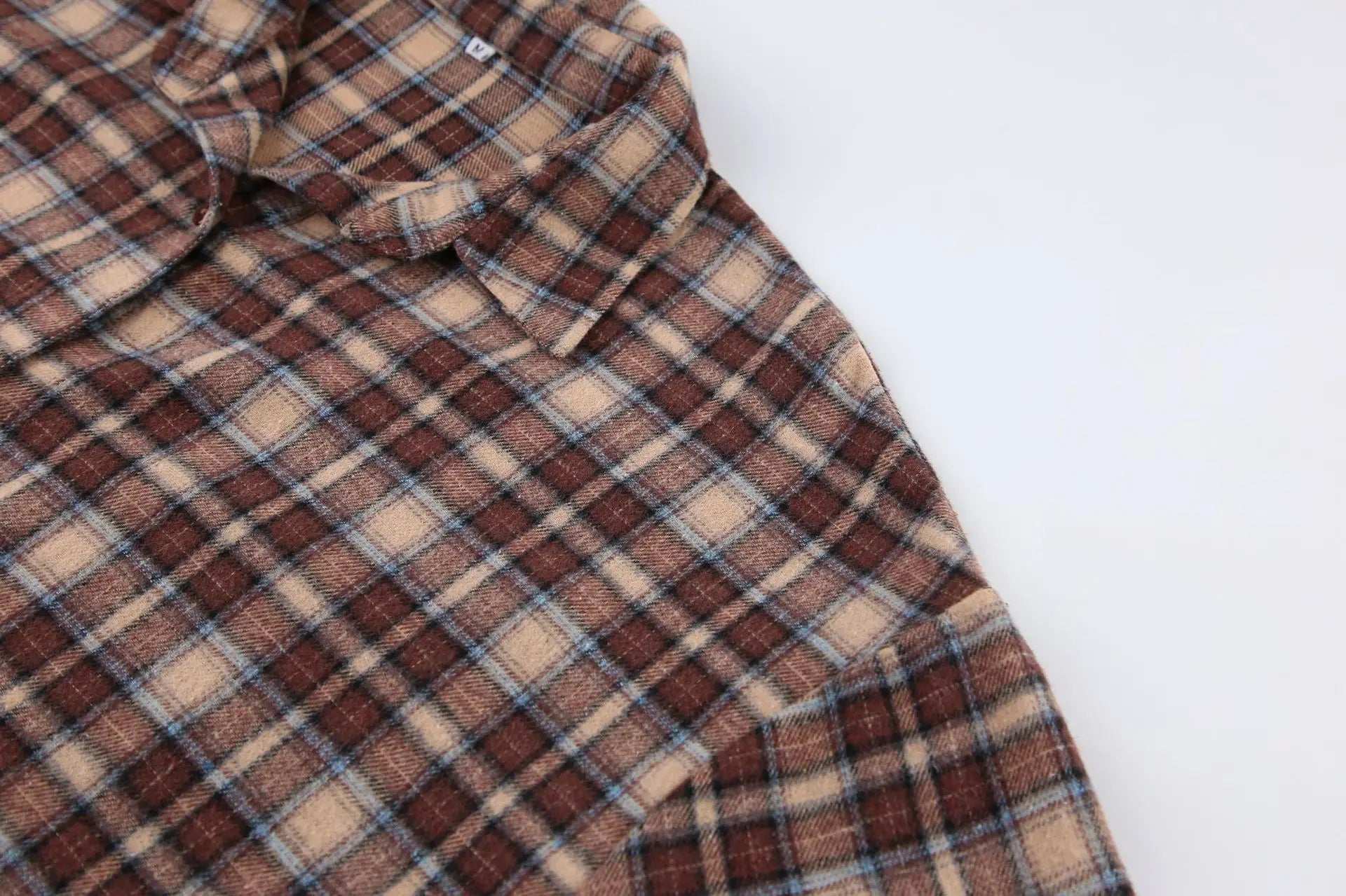 Spring Autumn Vintage Plaid Checkered Shirt Women's Long Sleeve Blouse Loose Single Breasted Casual Shirt - Tasawoq