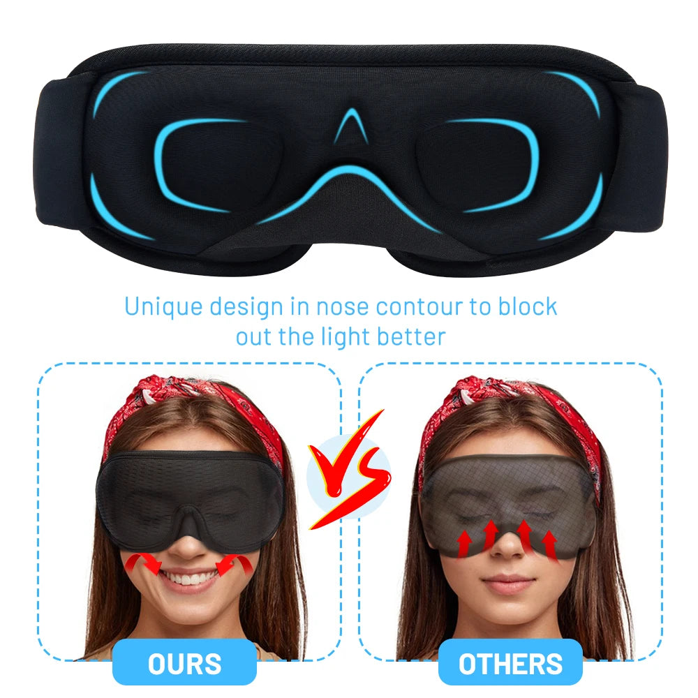 3D Sleeping Mask Block Out Light Sleep Mask For Eyes Soft Sleeping Aid Eye Mask for Travel Eyeshade Night Breathable Slaapmasker - Tasawoq