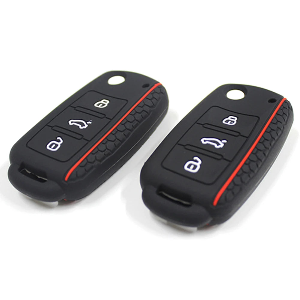 Silicone Car Key Fob Case Cover for Volkswagen Sagitar/Polo/Golf/Bora/Tiguan/TOUAREG/Phaeton/SEAT/Skoda Key Fob Cover