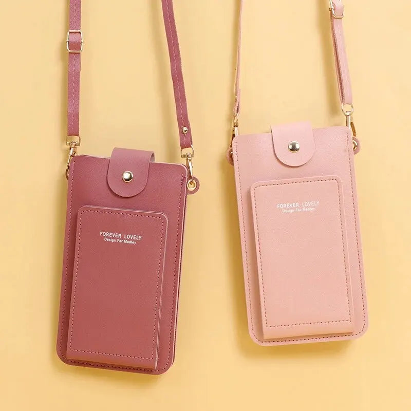 Women Bags Soft Leather Wallets Touch Screen Cell Phone Purse Crossbody Shoulder Strap Handbag for Female Cheap Women's Bags - Tasawoq