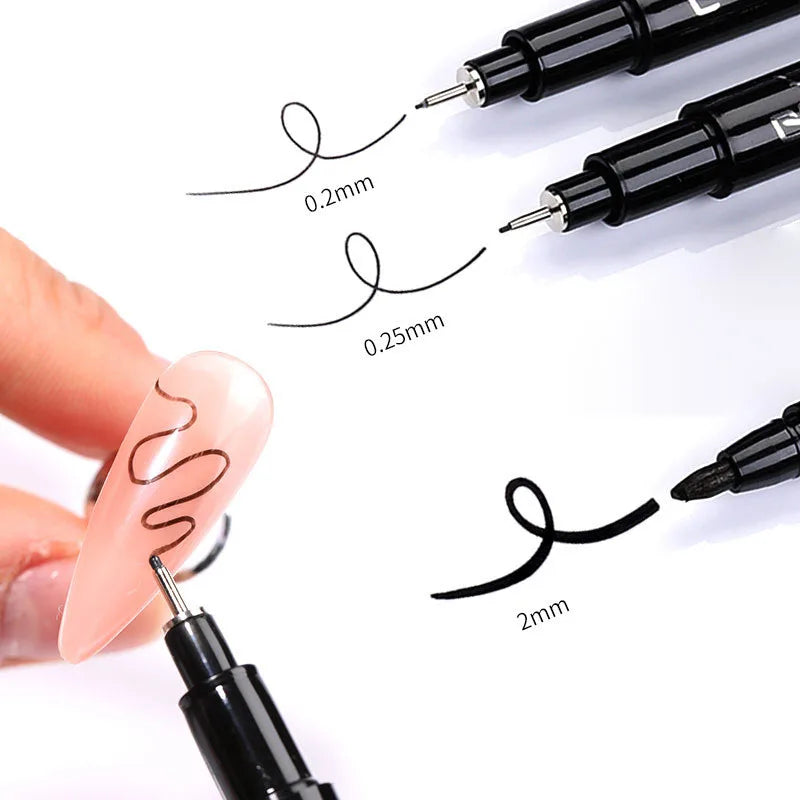Nail Art Paintbrush With Ultra-fine Drawing Lines Edges Quick Drying Waterproof Acrylic Marker Pen Graffiti Pen - Tasawoq