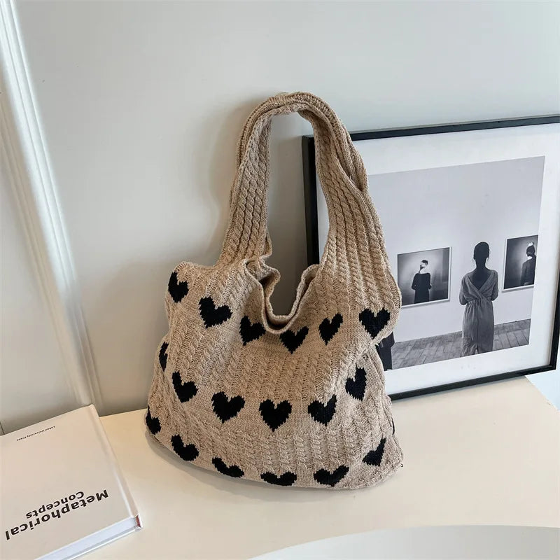 Summer Casual Woven Designer Knitted Handbags Female Shopper Totes Large Capacity Women's Shoulder Bag - Tasawoq