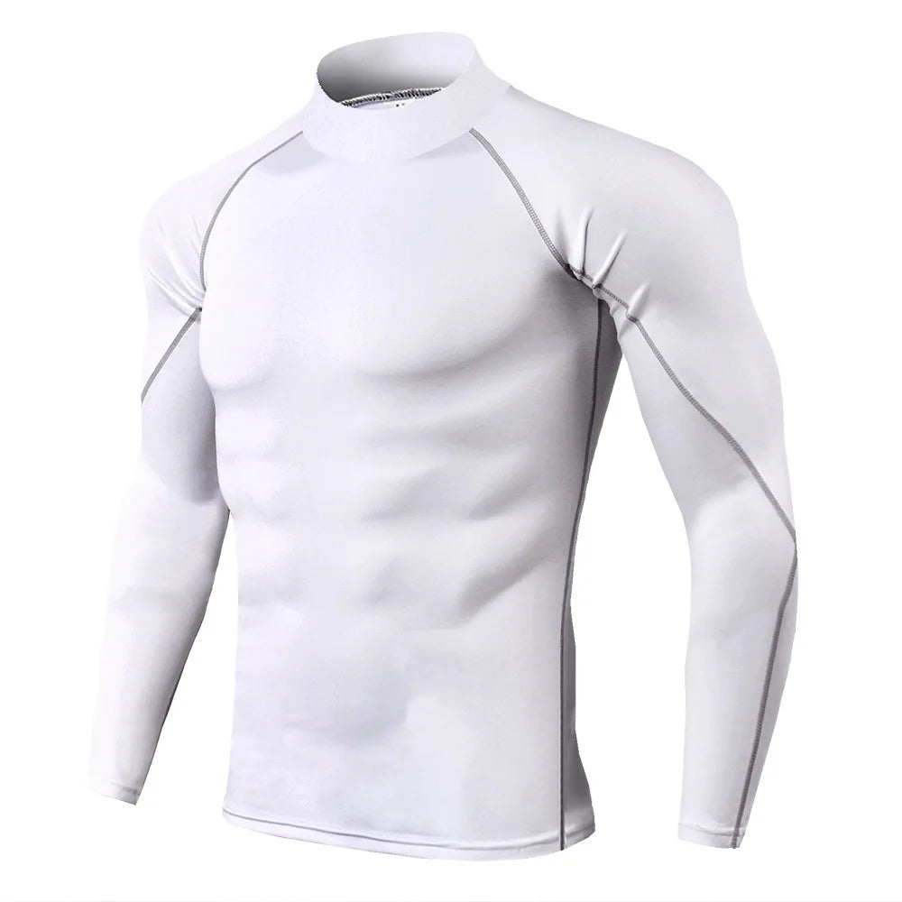 Men Sport T-shirt Quick Dry Bodybuilding Running Shirt Long Sleeve Compression Top Gym T Shirt Men Fitness Tight Rashgard - Tasawoq