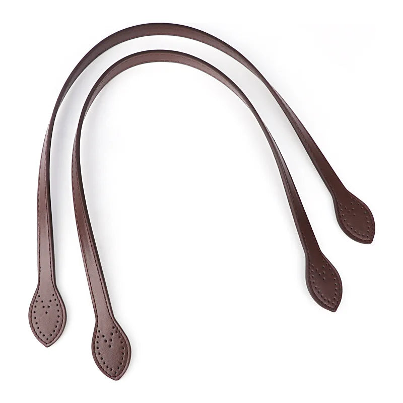 2Pcs 60cm PU Leather Bag Handle Shoulder Bag Strap Replacement Handbag Belt Straps DIY For DIY Women Handmade Bag Accessories - Tasawoq