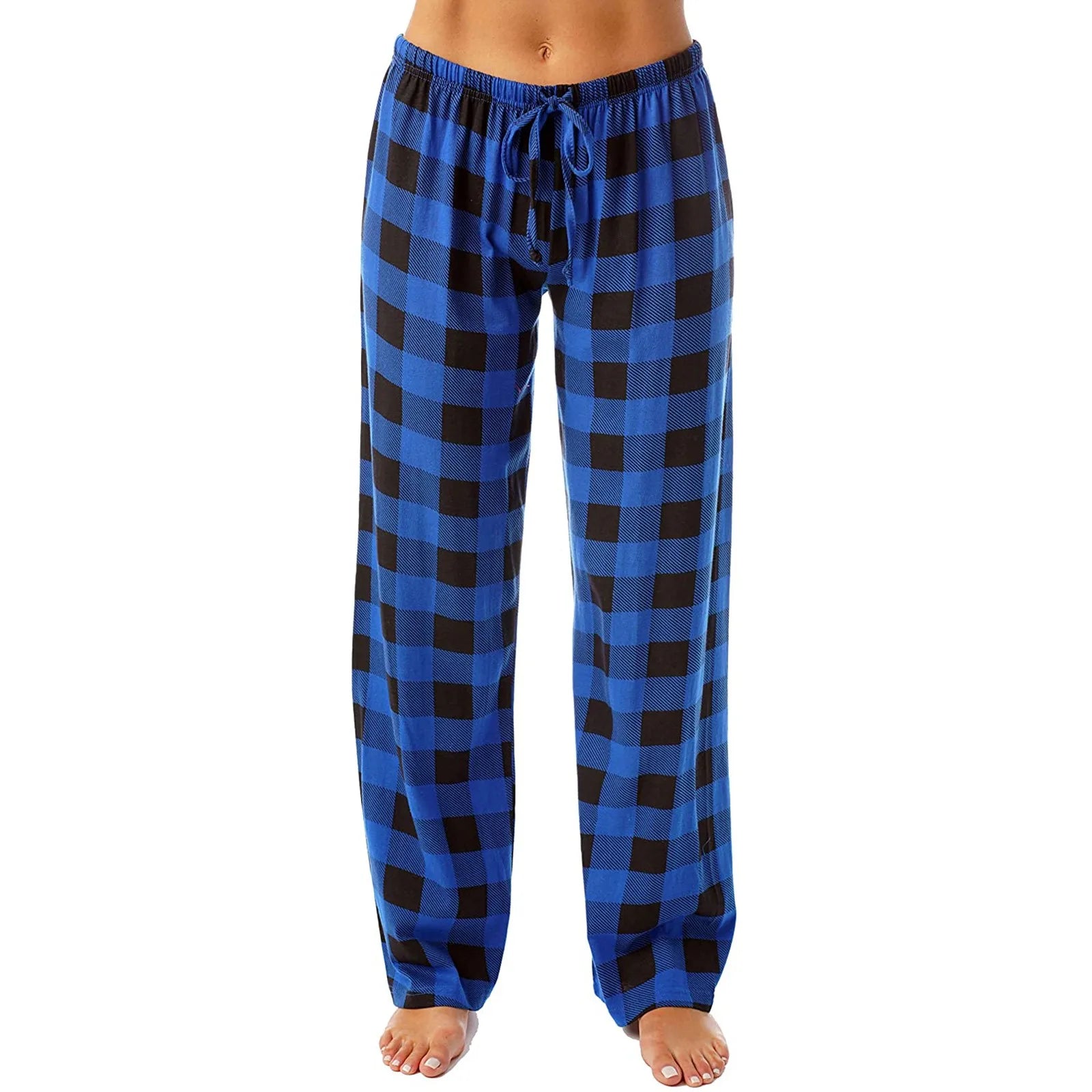 Women Christmas Pajama pants Autumn Winter Plaid Printed Pants Fashion Casual Wide Leg Pants Clothing Streetwear - Tasawoq