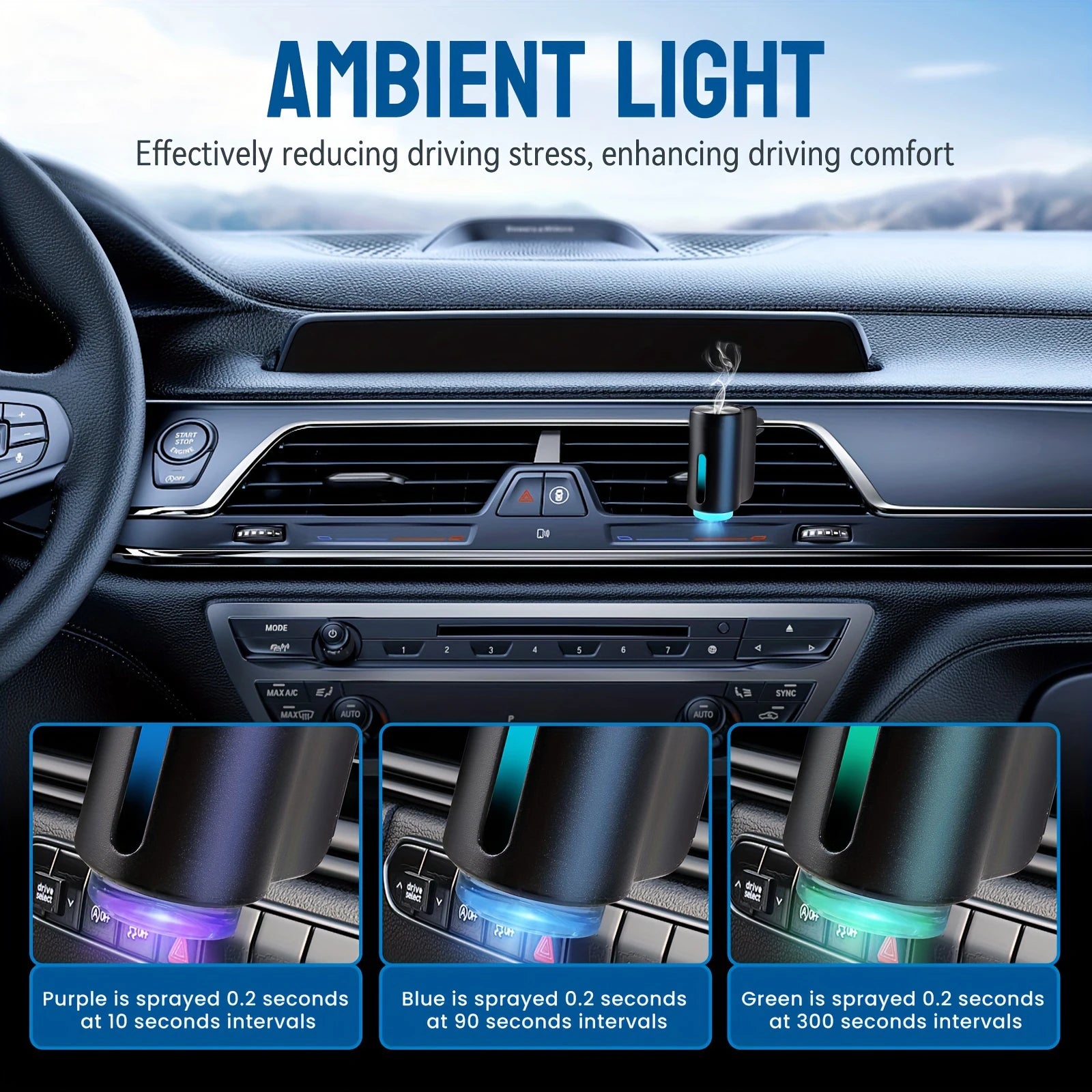 Car Air Freshener Electric Auto Aroma Diffuser Car Air Vent Essential Oil Mist Humidifier Fragrance Diffuser Aromatherapy