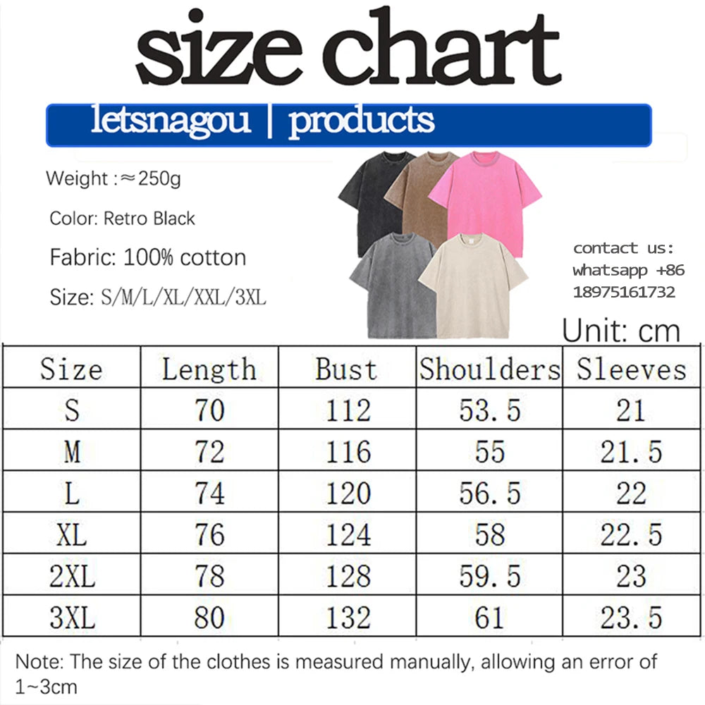 Oversized Printed Tshirts Men Gym Vintage Heavyweight T Shirts Cotton Workout Acid Wash Baggy Tees Street Fashion Tops Unisex