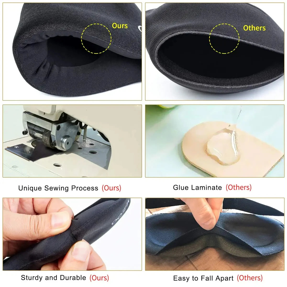 Eye Mask for Sleeping 3D Contoured Cup Blindfold Concave Molded Night Sleep Mask Block Out Light with Women Men with Earplugs - Tasawoq
