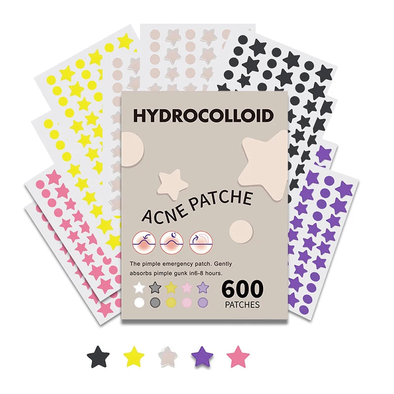600 PCS/SET Star Pimple Patch Acne Colorful Invisible Acne Removal Skin Care Stickers Concealer Face Spot Beauty Makeup Tools - Tasawoq
