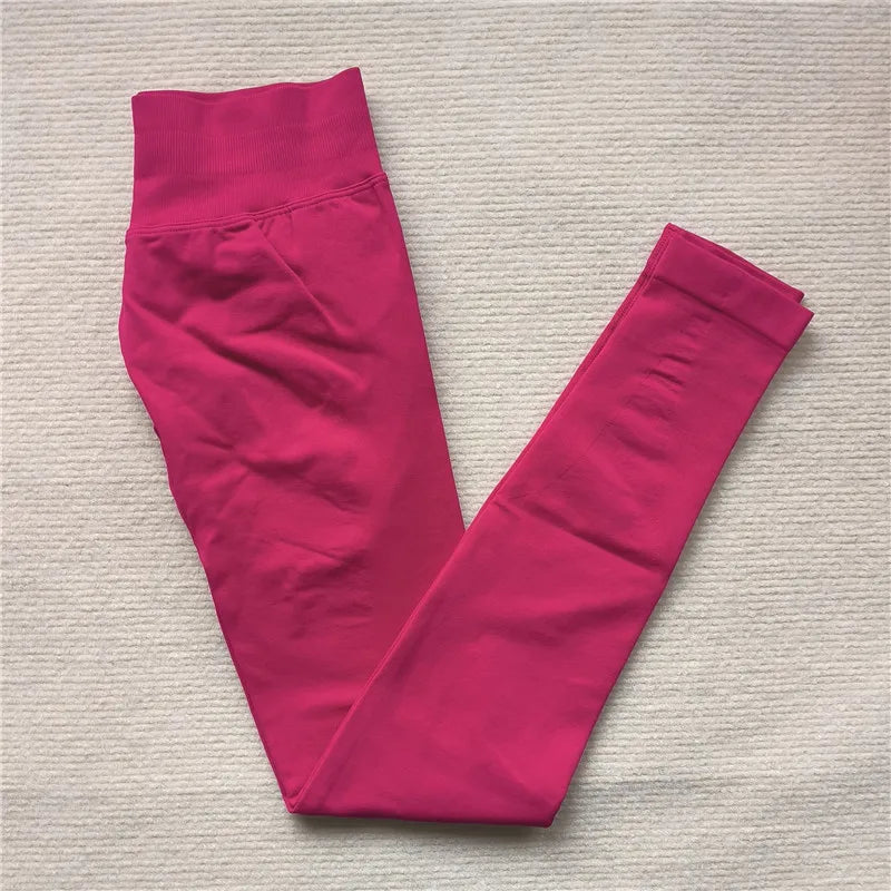 Seamless Sporty Leggings High Impact Yoga Leggings Fitness Pants Butt Lifting Tights Tummy Control Squat Proof Workout Tights - Tasawoq