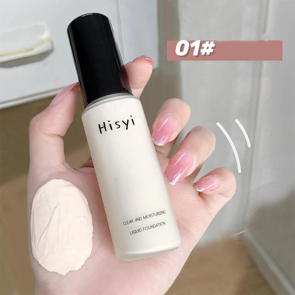 Liquid foundation naturally covers flaws without sticking powder, plain face cream, transparent foundation, conceals blemishes - Tasawoq
