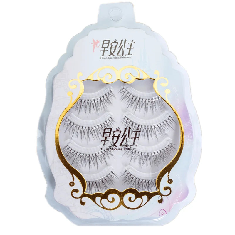 4pairs Natural False Eyelashes Thin Band Hand Made Short Lighter Eyelash Cosplay Korean Fashion Wispy Extension Makeup Tools - Tasawoq