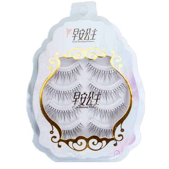 4pairs Natural False Eyelashes Thin Band Hand Made Short Lighter Eyelash Cosplay Korean Fashion Wispy Extension Makeup Tools - Tasawoq