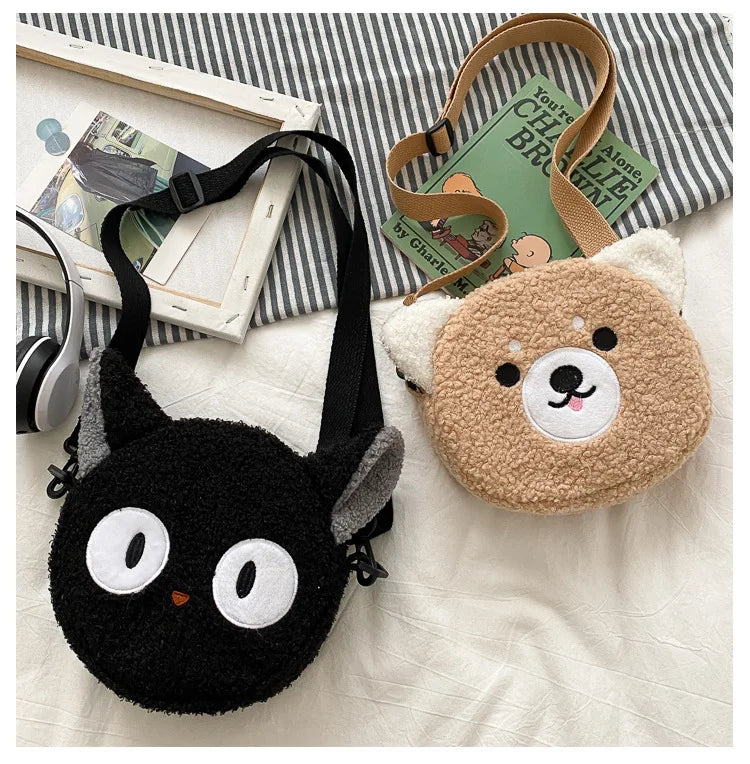 Japanese Style Kawaii Bag Women Cartoon Plush Shoulder Bag for Women New Crossbody Bag Small Phone Purse Bolsa Feminina - Tasawoq