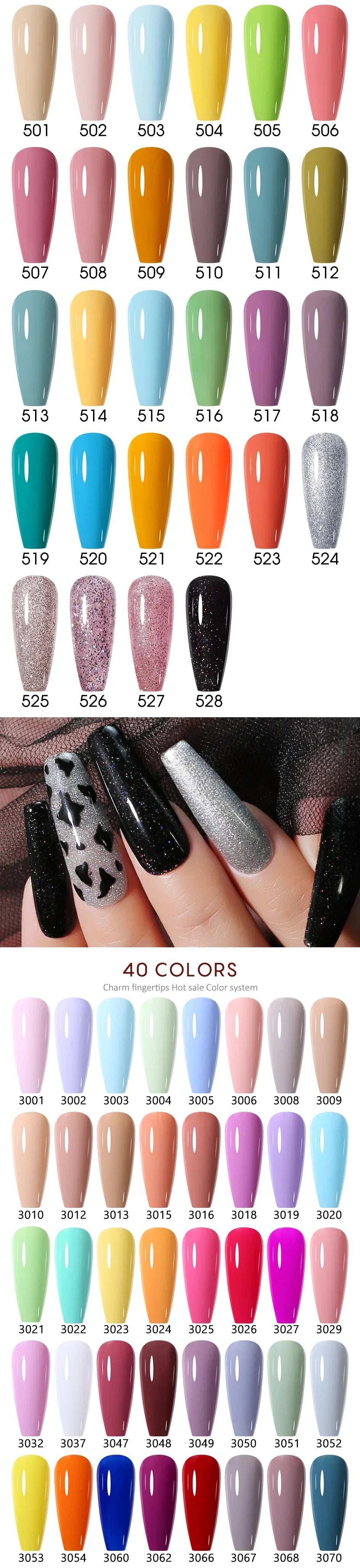 NAILCO 15ml Fresh Series Gel Nail Polish Design UV&LED Nail Gel Spring Summer Color Vernis Nail Art Glitter All For Manicure Set - Tasawoq