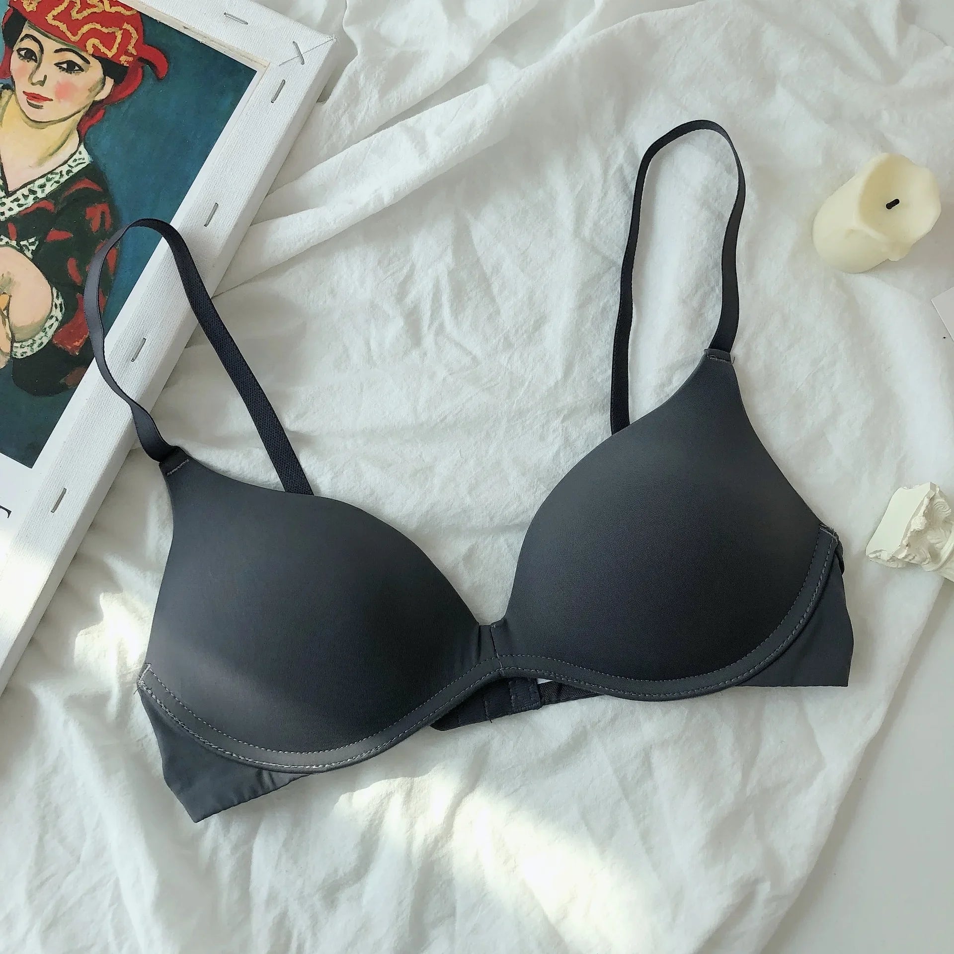 Backless Bras for Women Seamless Underwear Sexy Lingerie 3/4 Cup Bralette Top Wireless Brassiere Intimates Comfort T Shirt Bra - Tasawoq