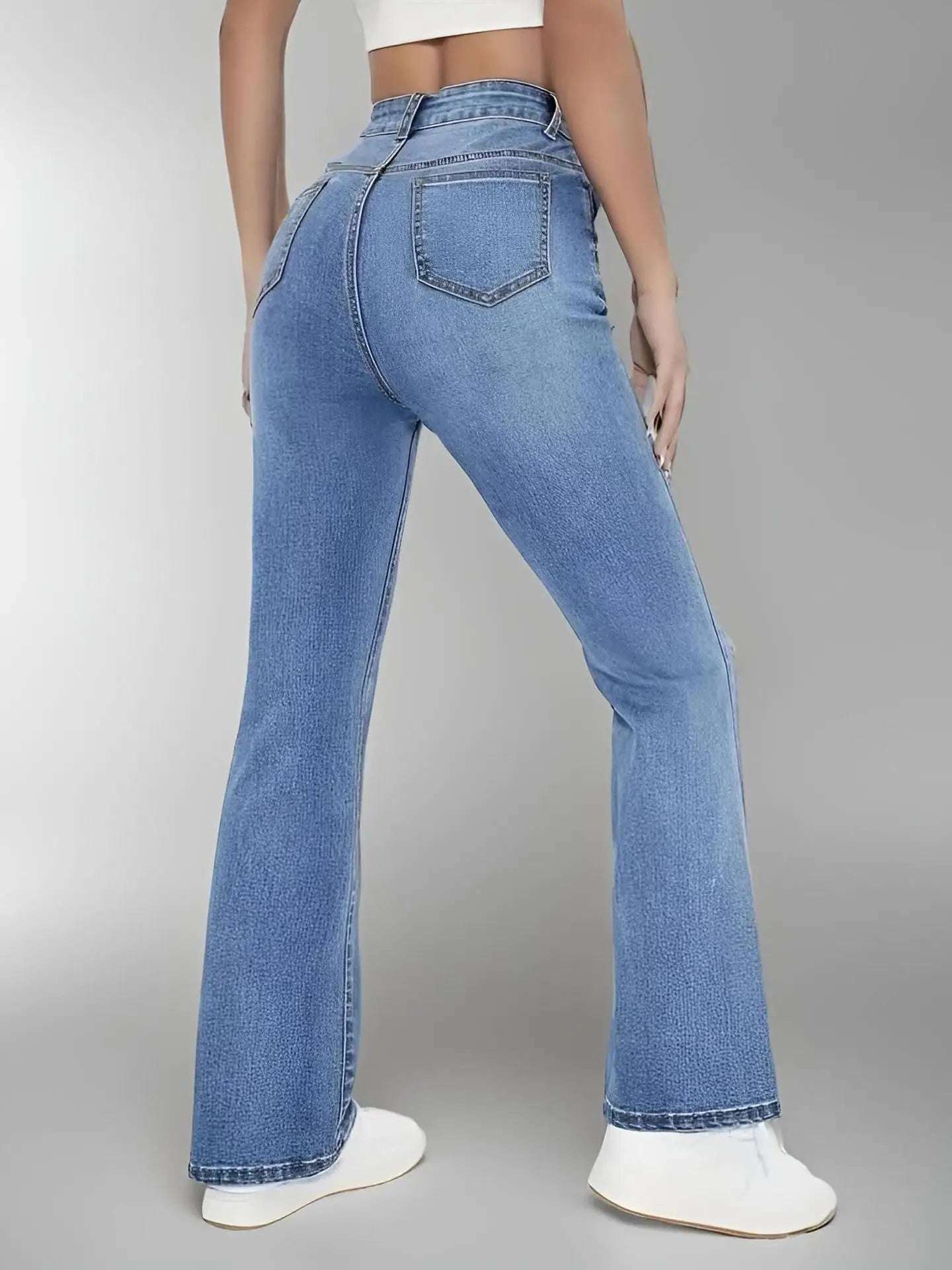New women's hot jeans slimming European and American style casual versatile high waist washed Denim trousers for women - Tasawoq