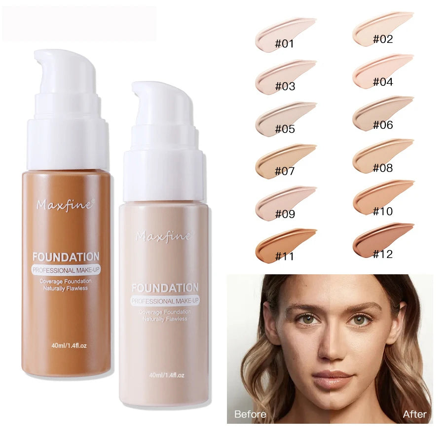 Liquid Foundation Effective Concealer Waterproof Sweat-resistant Makeup Professional Cosmetics - Tasawoq