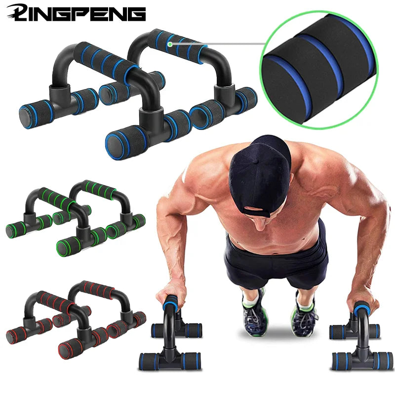 1pair U-shaped Push-up Rack Fitness Equipment Hand Sponge Grip Muscle Training Push Up Bar Chest Home Gym Body Building - Tasawoq