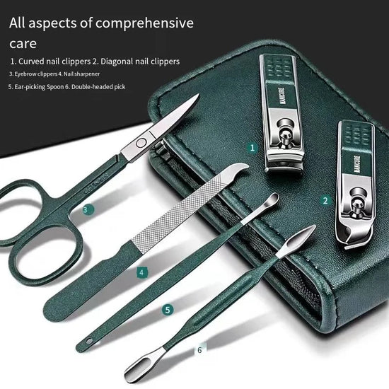 Nail Scissors Set Household High End Mens And Womens Special Nail Clippers Manicure Beauty Tools 6 Piece Portable Household - Tasawoq