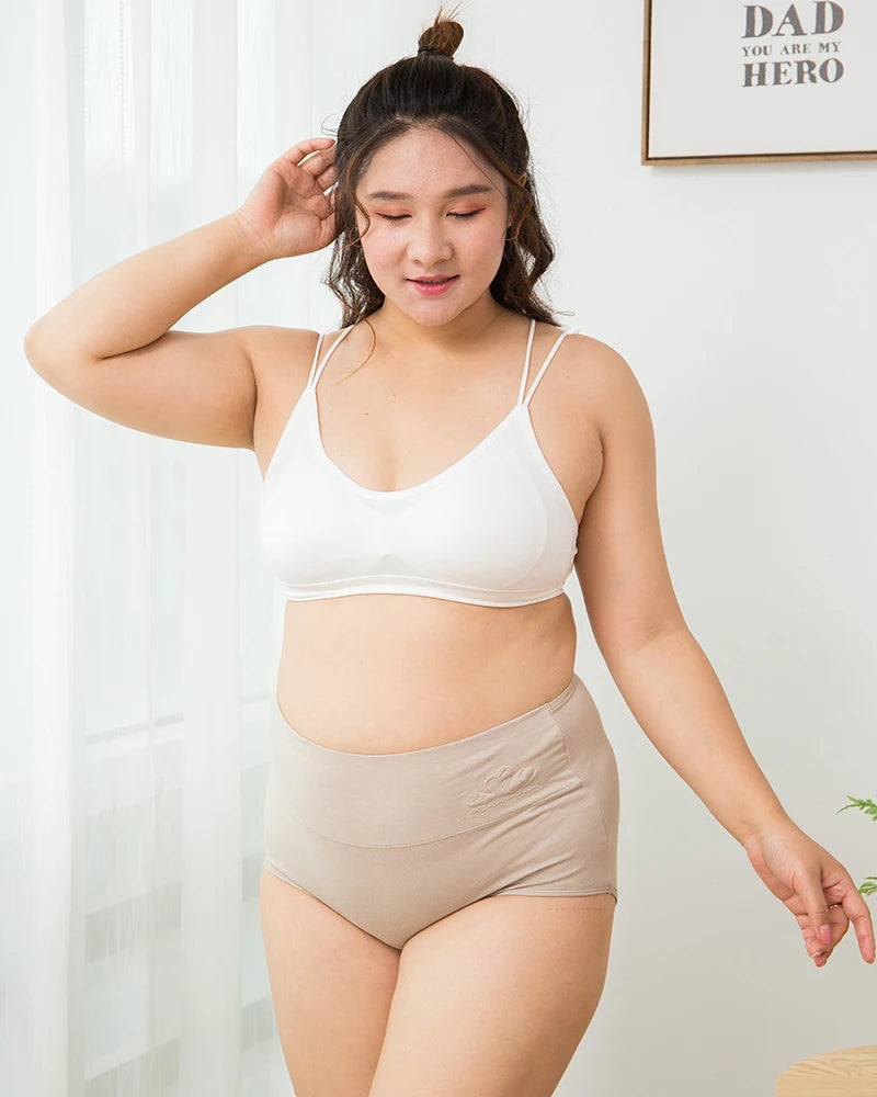 4PCS High Waist Cotton Panties Women Body Shaper Underwear Plus Size M-5XL Fashion Girls Briefs Seamless Sexy Female Lingerie - Tasawoq