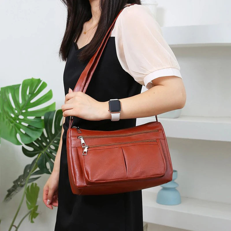Women's Bag 2025 Trend Korean Handbags Designer Luxury Brand Ladies Shoulder Bags Soft Leather Fashion Versatile Crossbody Bag - Tasawoq