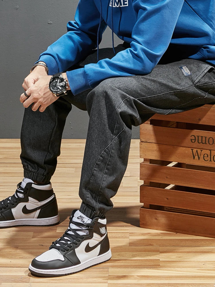 Big Size Men's Jogger Jeans 6XL 7XL 8XL Streetwear Black Blue Casual Denim Cargo Pants Stretch Cotton Taper Jeans Baggy Trousers - Tasawoq