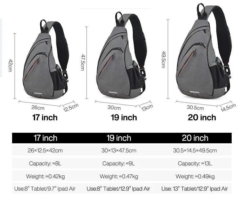 Mixi Men One Shoulder Backpack Women Sling Bag Crossbody USB Boys Cycling Sports Travel Versatile Fashion Bag Student School - Tasawoq