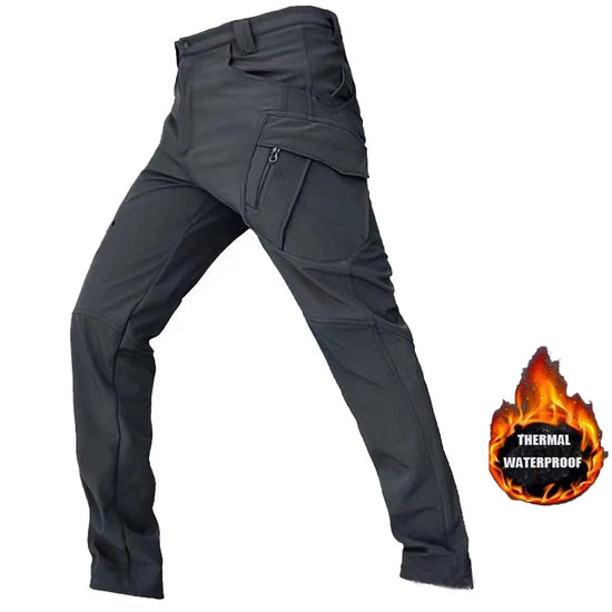 Men's Autumn Winter SoftShell Fleece Waterproof Jackets Male Hood Coats Fishing Hiking Camping Climbing Skiing Pants Trousers - Tasawoq
