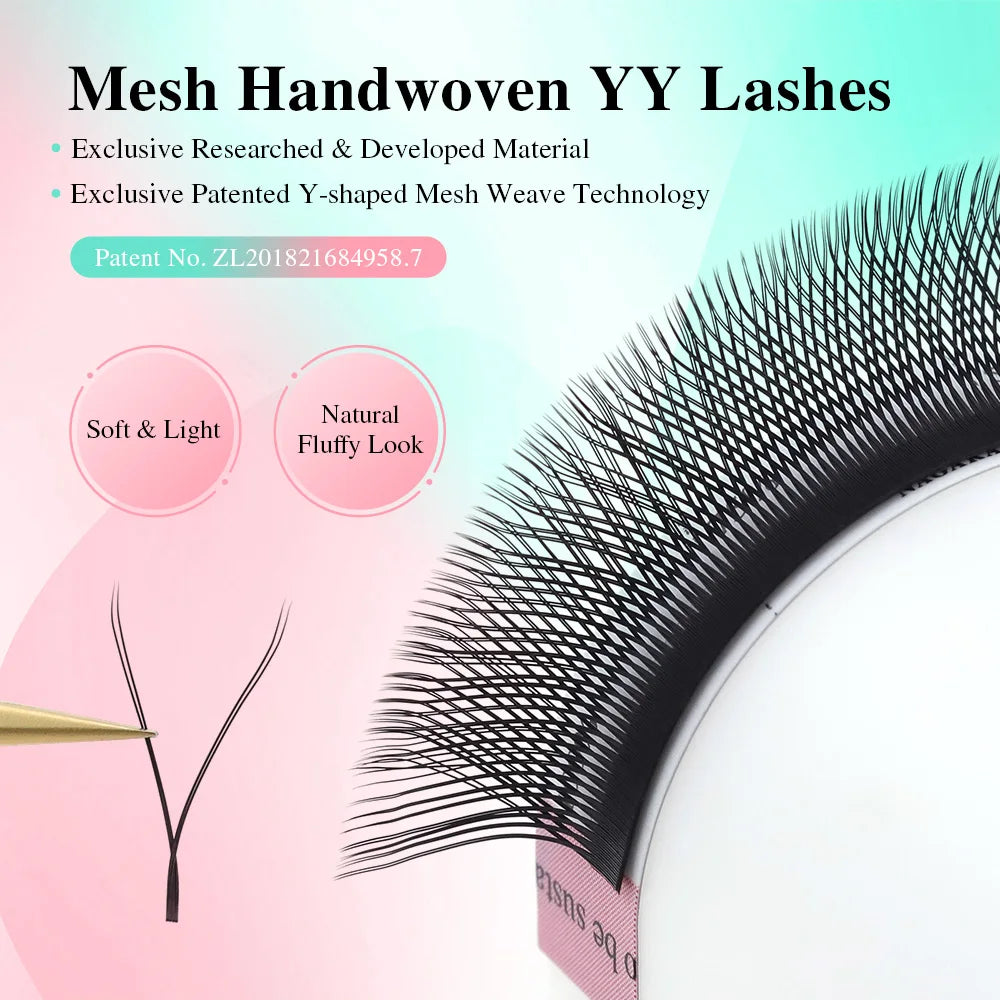 NAGARAKU YY Shape Double/Three Split Tips Triple Top Interlaced Root Eyelash Extensions Eyelashes - Tasawoq