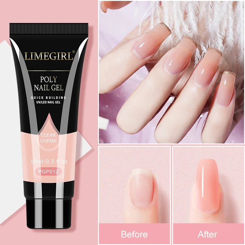 Nail Art Limegirl Kit Poly Nail Gel Extending Soaking Gel Kit Nail Art Acrylic Gel Varnish Kit For Novices Semi Permanent Gel So - Tasawoq