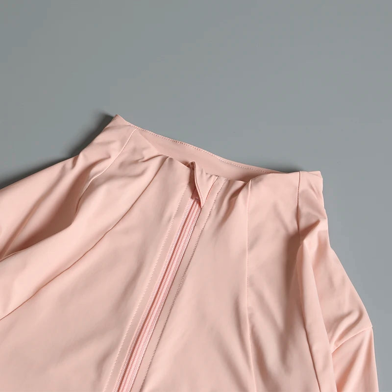 New yoga wear ladies coat round high elastic loose exercise yoga fitness long sleeve stand-up collar yoga tops - Tasawoq