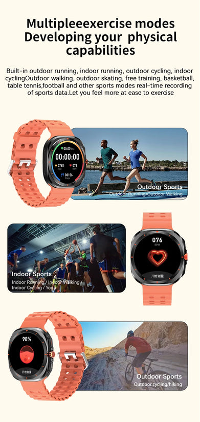LAXASFIT Watch 7 Ultra Smartwatch Bluetooth Talk HD AMOLED Screen Fitness Tracker Health Monitoring Smartwatch for Android IOS - Tasawoq