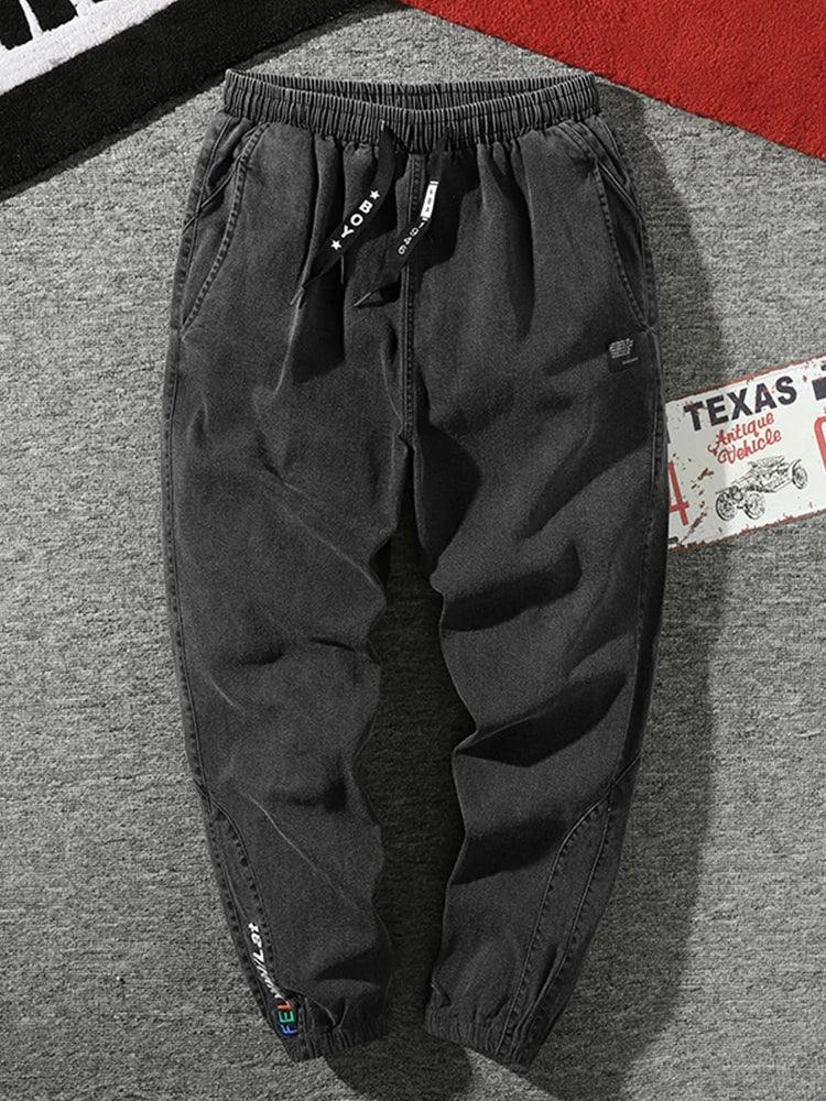 Big Size Men's Jogger Jeans 6XL 7XL 8XL Streetwear Black Blue Casual Denim Cargo Pants Stretch Cotton Taper Jeans Baggy Trousers - Tasawoq